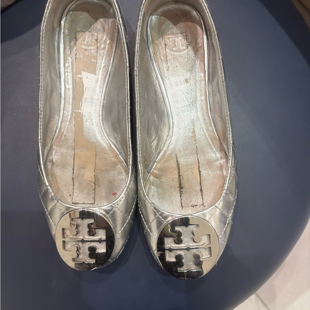 Tory Burch Silver Flats